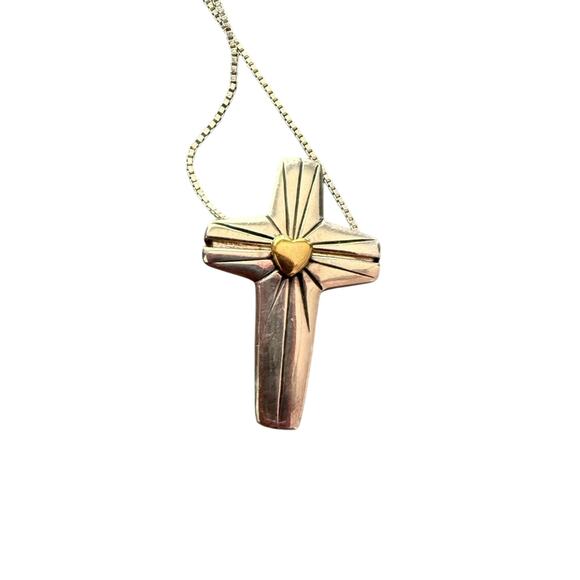 Artist of Hope Steven Lavaggi Sterling Silver Reversible Cross Pendant Necklace - Picture 1 of 10